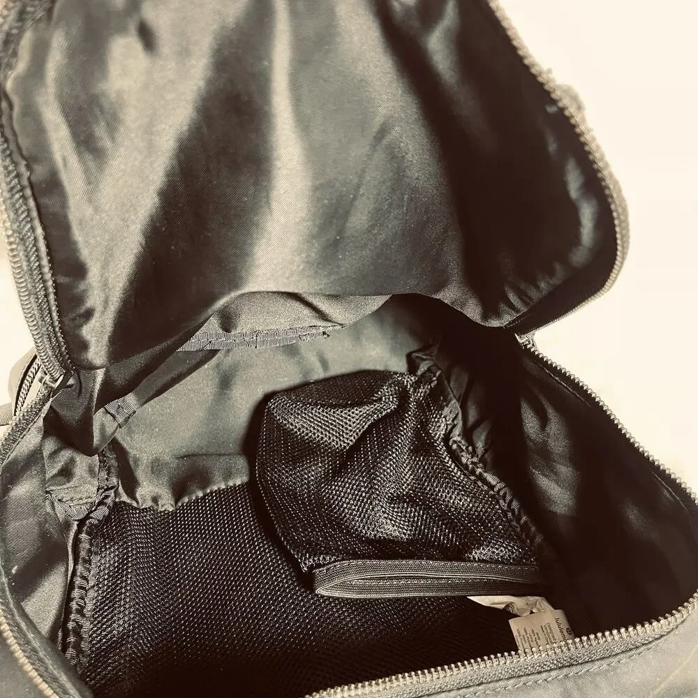 Lululemon Black Nylon Backpack Small Travel Gym Bag Shoe Compartment